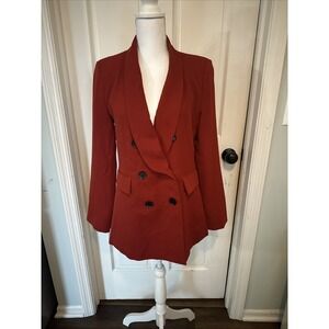 Strut & Bolt Double Breasted Blazer‎ Red Size Medium Shawl Collar